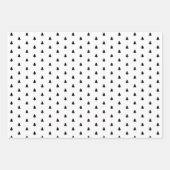 ミニマリストブラッククリスマスパインの木柄 ラッピングペーパーシート (正面)