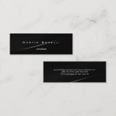 ミニマリストブラックグレーライトスキニー名刺 スキニー名刺 (正面/裏面)