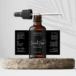 ミニマリストブラックコスメティックボトル2 OZ製品 ラベル