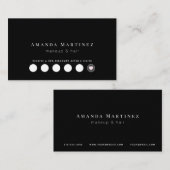 ミニマリストブラックサロンロイヤリティカード 名刺 (正面/裏面)