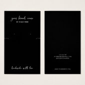 ミニマリストブラックジュエリーイヤリングディスプレイカード (正面&裏面)