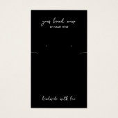 ミニマリストブラックジュエリーイヤリングディスプレイカード (正面)