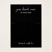 ミニマリストブラックジュエリーイヤリングディスプレイカード (正面)