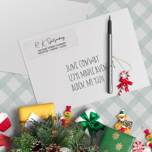 ミニマリストブラックスクリプト住所 シール