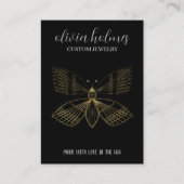 ミニマリストブラックバタフライジュエリー 名刺 (正面)