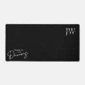 ミニマリストブラックビジネスロゴモノグラム引用文 デスクマット (正面)