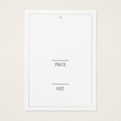 ミニマリストブラックファッションぶら下がったディスプレイの価格ラベル (裏面)