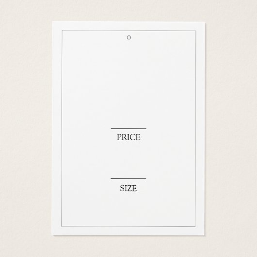 ミニマリストブラックファッションぶら下がったディスプレイの価格ラベル (裏面)
