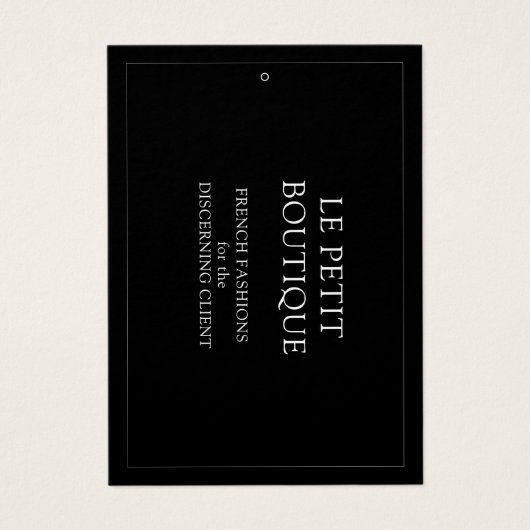 ミニマリストブラックファッションぶら下がったディスプレイの価格ラベル (正面)