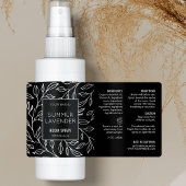 ミニマリストブラックフローラルームスプレーボトルラベル ラベル