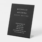 ミニマリストブラックプロフェッショナル モダン 台座サイン (正面)