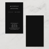 ミニマリストブラックプロフェッショナル モダン 名刺 (正面/裏面)