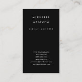 ミニマリストブラックプロフェッショナル モダン 名刺 (正面)