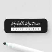 ミニマリストブラックプロフェッショナル モダン 名札 (インサイチュ)