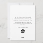 ミニマリストブラックペンシル雪だるまビジネスクリスマス シーズンカード (裏面)