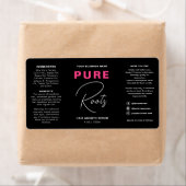 ミニマリストブラックホットピンクヘア油ドロッパーボトル ラベル (インサイチュ)