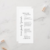 ミニマリストブラックホワイトウェルカム&サンキュープレイス カード (正面/裏面インサイチュ)