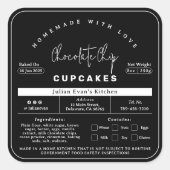 ミニマリストブラックホームメイドベーカリーコテージローレーベル スクエアシール (正面)