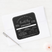 ミニマリストブラックホームメイドベーカリーコテージローレーベル スクエアシール (封筒)