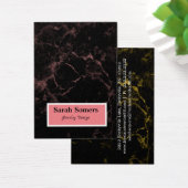 ミニマリストブラックマーブルバラ金ゴールドイヤリング (デスク)