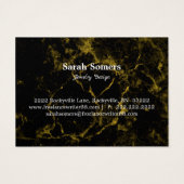 ミニマリストブラックマーブルバラ金ゴールドイヤリング (裏面)