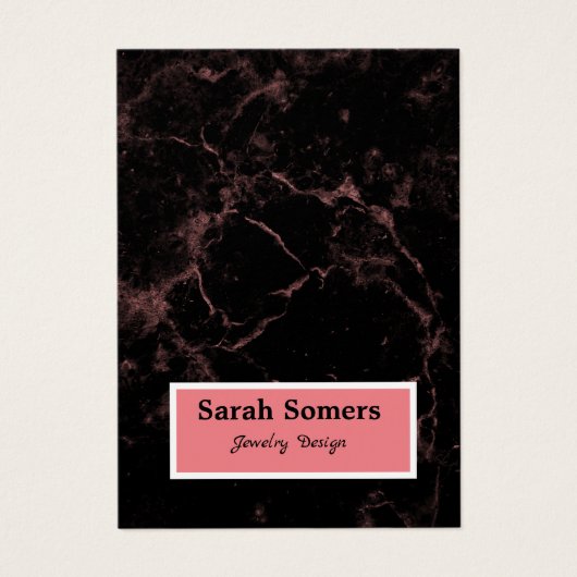 ミニマリストブラックマーブルバラ金ゴールドイヤリング (正面)