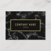 ミニマリストブラックマーブルラグジュアリー 名刺 (正面)