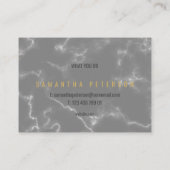 ミニマリストブラックマーブルラグジュアリー 名刺 (裏面)
