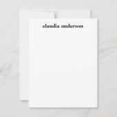 ミニマリストブラックモダンタイポグラフィパーソナライズされた  ノートカード (正面)