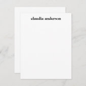 ミニマリストブラックモダンタイポグラフィパーソナライズされた  ノートカード (正面/裏面)