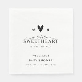 ミニマリストブラックリトルスウィートベビーシャワー スタンダードランチョンナプキン