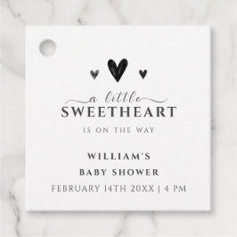 ミニマリストブラックリトルスウィートベビーシャワー フェイバータグ