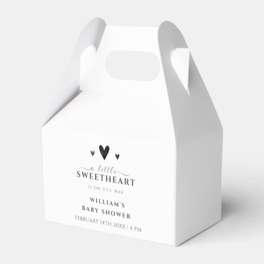 ミニマリストブラックリトルスウィートベビーシャワー フェイバーボックス (正面サイド)