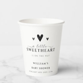 ミニマリストブラックリトルスウィートベビーシャワー 紙コップ