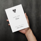 ミニマリストブラックリボンボウヴィンテージ写真結婚の数 セーブザデート