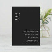 ミニマリストブラックレトロタイプライターフォント結婚ズ セーブザデート (スタンド正面)