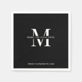 ミニマリストブラックロゴビジネスイベントカスタム スタンダードカクテルナプキン (正面)