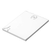 ミニマリストブラックローレルリースおよびカスタムモノグラム ノートパッド (回転)