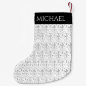 ミニマリストブラック抽象芸術クリスマスツリー スモールクリスマスストッキング (裏面)