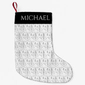 ミニマリストブラック抽象芸術クリスマスツリー スモールクリスマスストッキング (正面)