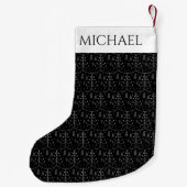 ミニマリストブラック抽象芸術クリスマスツリー スモールクリスマスストッキング (裏面)