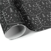 ミニマリストブラック抽象芸術クリスマスツリー ラッピングペーパー (ロールコーナー)