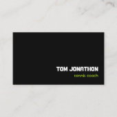 ミニマリストブラック蛍光黄色のテニスコート 名刺 (正面)