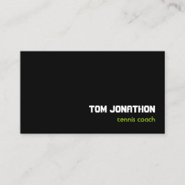 ミニマリストブラック蛍光黄色のテニスコート 名刺