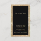 ミニマリストブラック金ゴールドグリッターシークイン縁ど 名刺 (裏面)