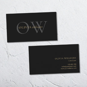 ミニマリストブラック金ゴールドシンプルプロフェッショナル 名刺