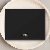 ミニマリストブラック金ゴールドシンプルモノグラエレガントム ノートカード