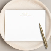 ミニマリストブラック金ゴールドシンプルモノグラエレガントム ノートカード