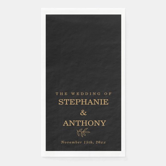 ミニマリストブラック金ゴールド植物枝結婚の (正面)