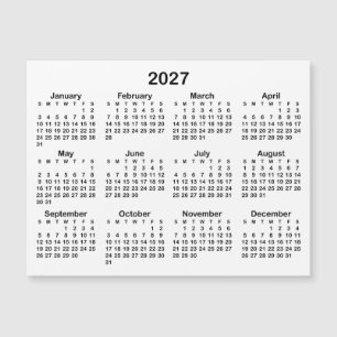 ミニマリストブラック2027磁気カレンダー